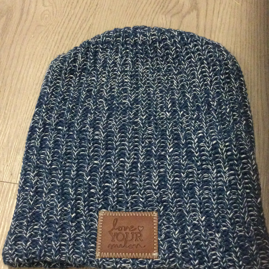 LYM Speckled Beanie Brown patch